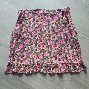 Floral Pink Mini Skirt